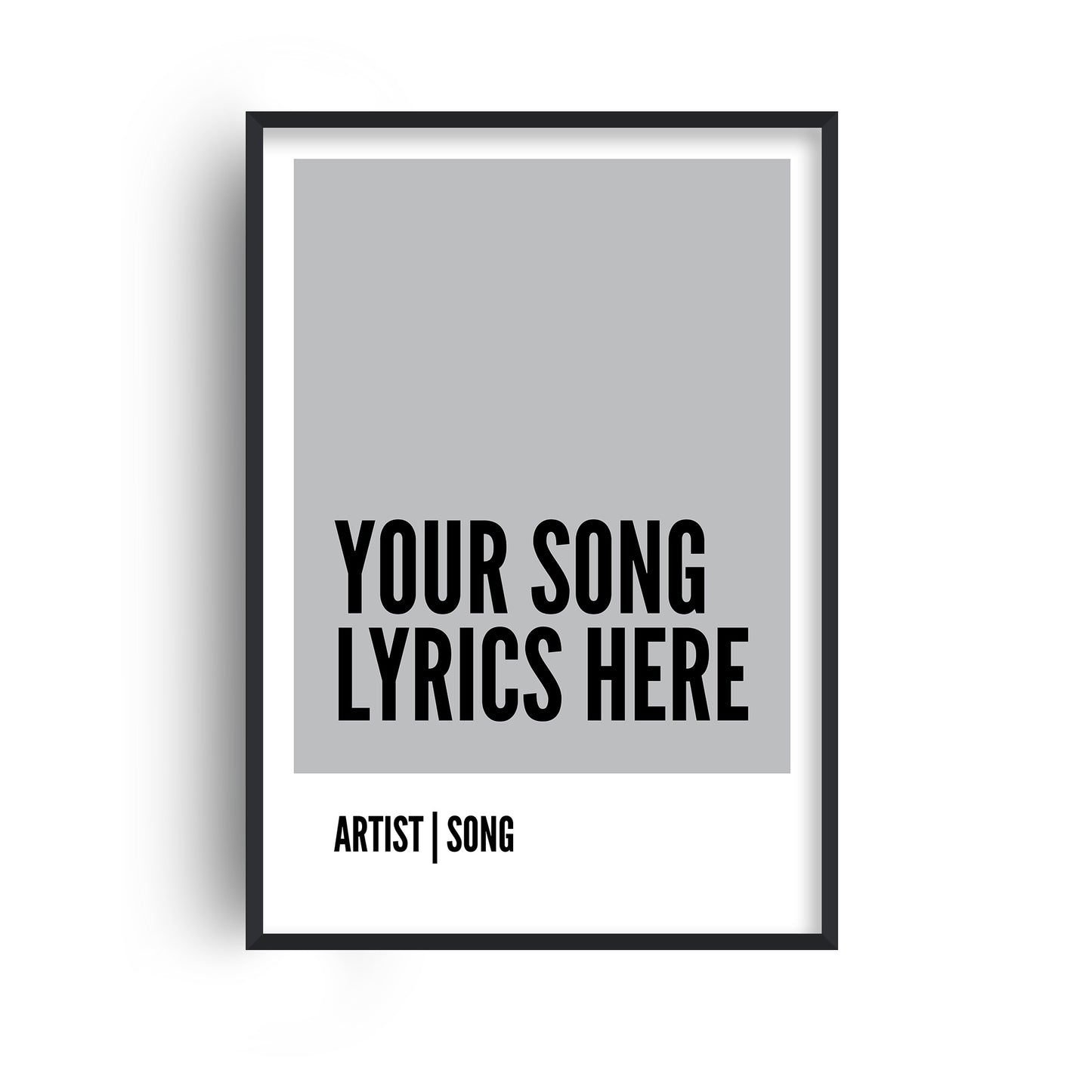 Personalised Song Lyrics Box Grey Print
