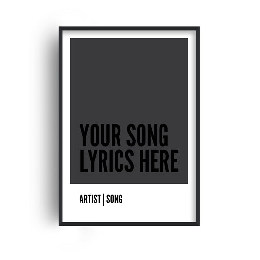 Personalised Song Lyrics Box Black Print