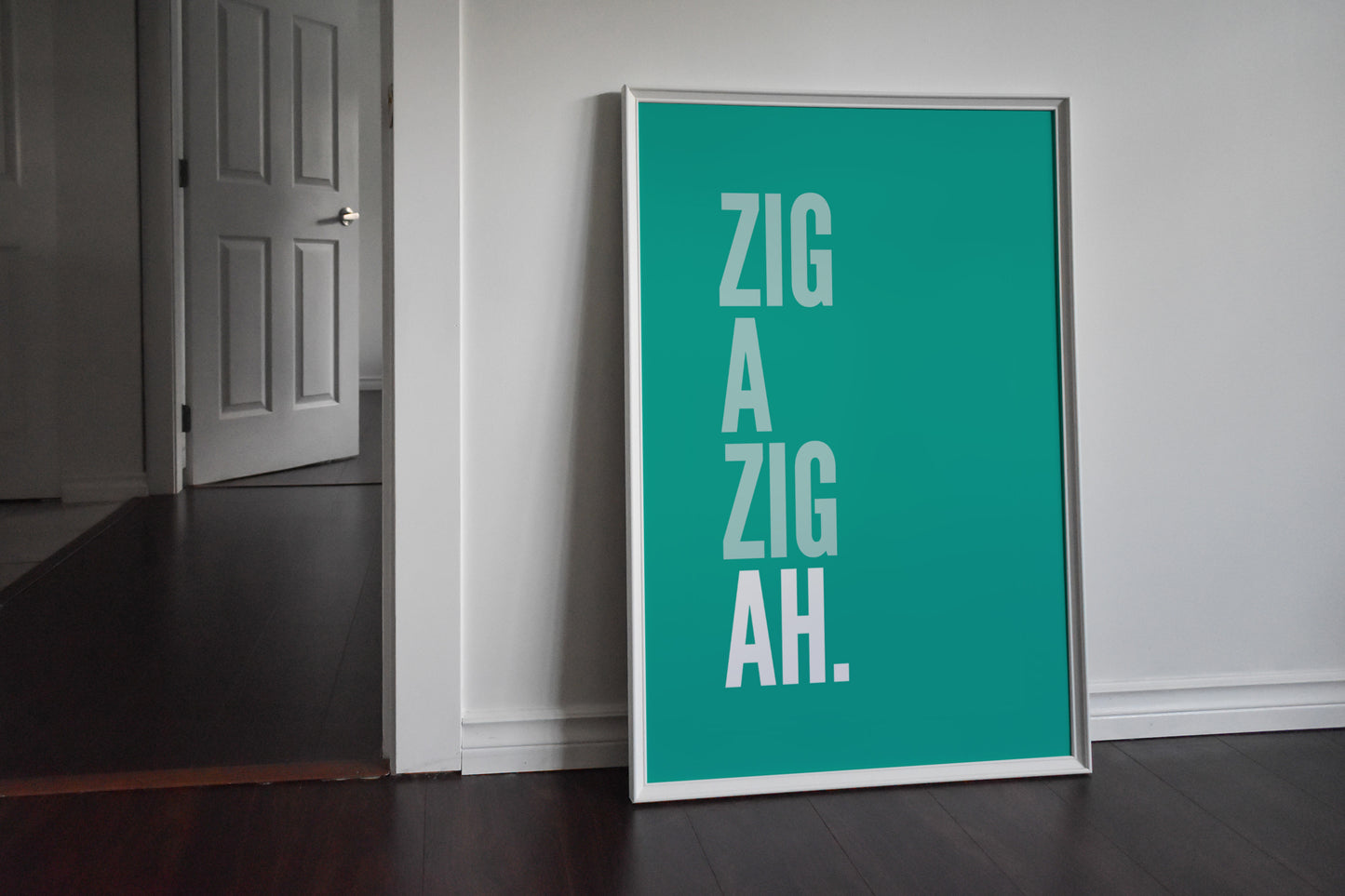 Zig a Zig Ah Teal Print
