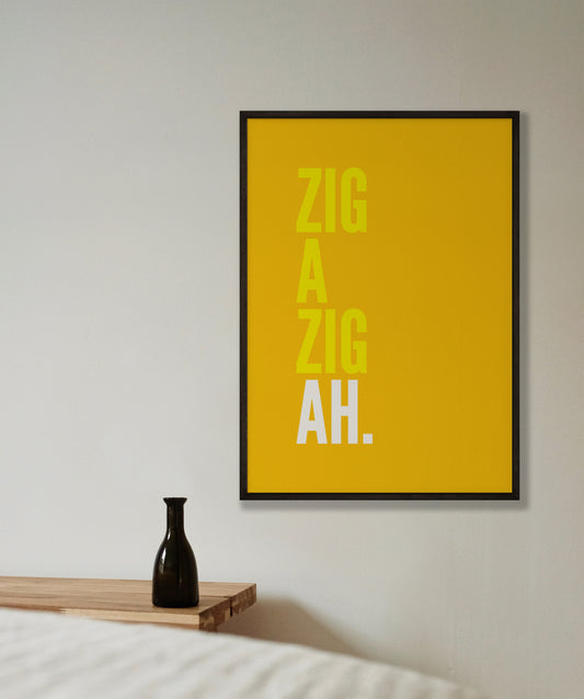 Zig a Zig Ah Yellow Print
