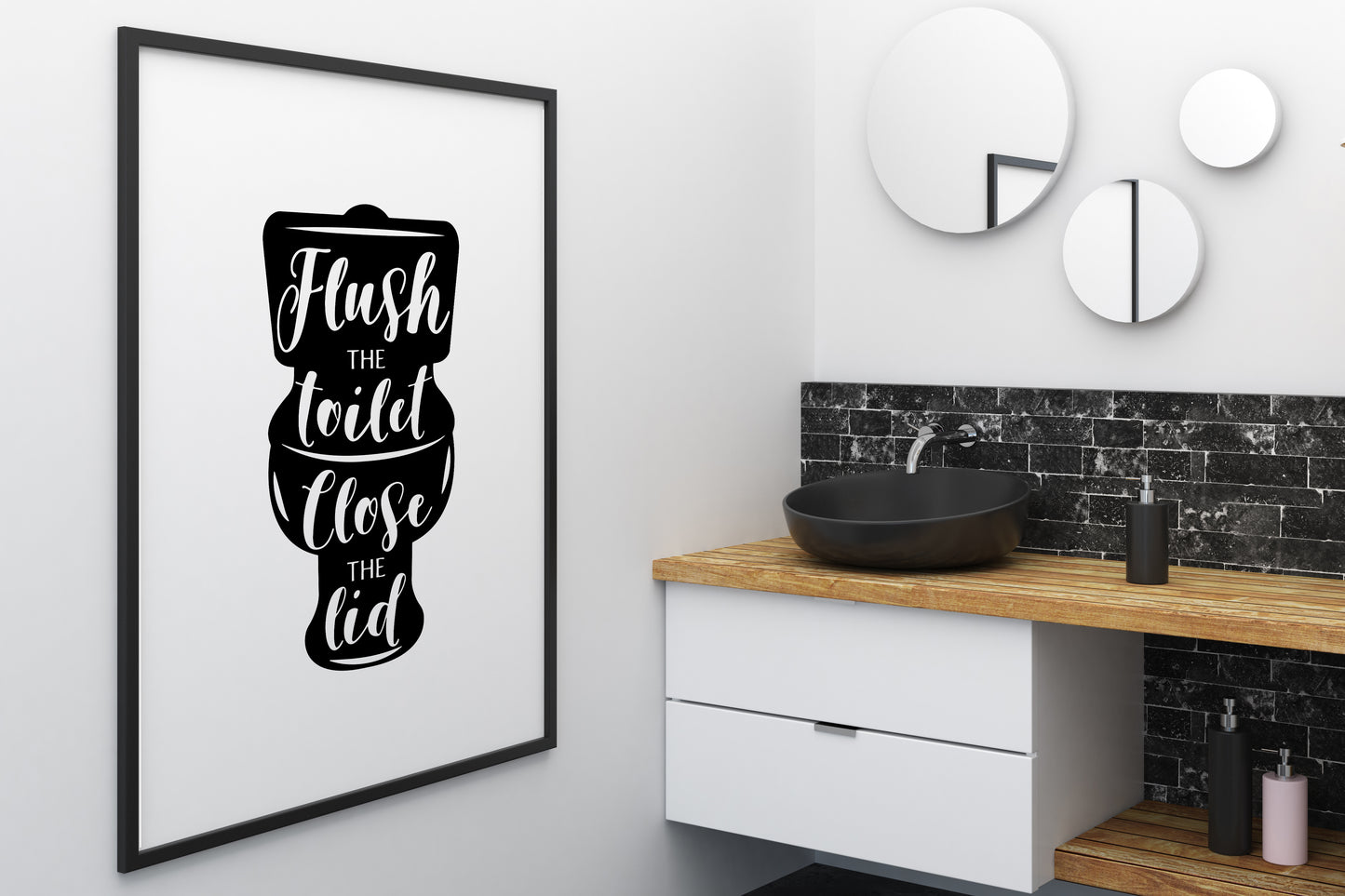 Flush The Toilet Silhouette Print